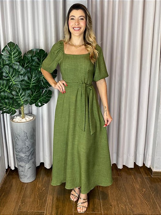 VESTIDO MIDI MANGA PRINCESA