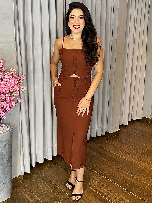 CONJUNTO SAIA MIDI E CROPPED