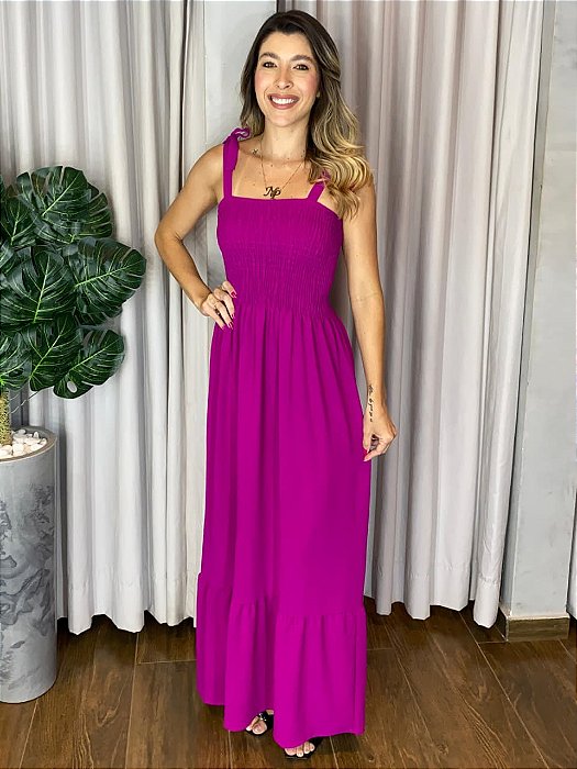 VESTIDO LONGO CREPE LASTÉX