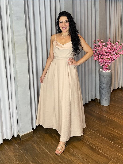 VESTIDO LONGO DECOTE BOBO