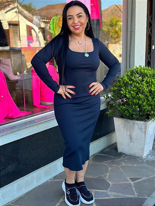 VESTIDO LANÇA PERFUME CANELADO MIDI