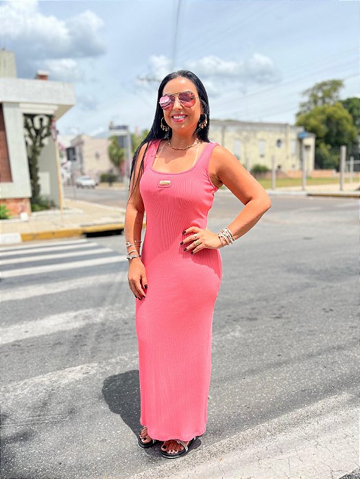 VESTIDO CANELADO MIDI LANÇA PERFUME