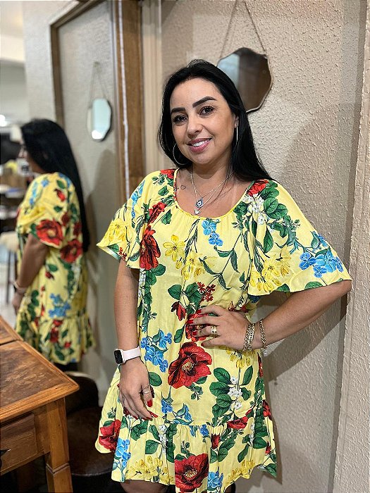 VESTIDO CURTO ESTAMPADO LANÇA PERFUME