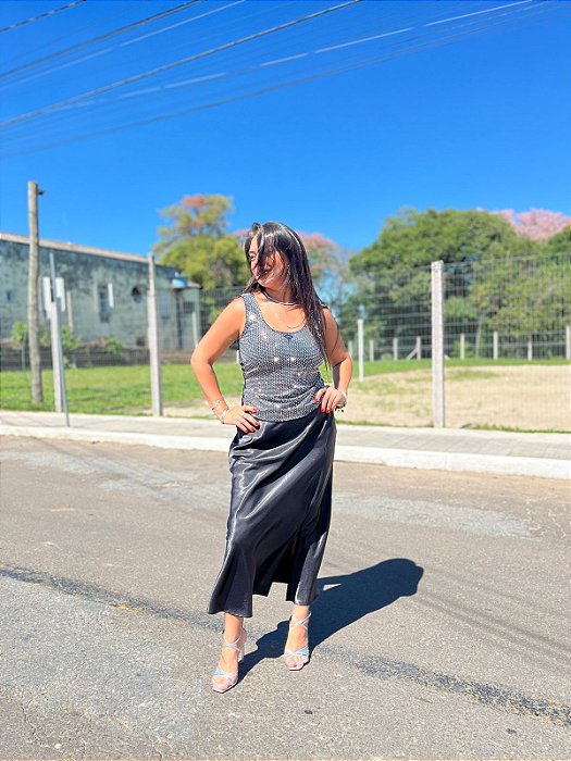 REGATA CANELADA COM STRASS LANÇA PERFUME