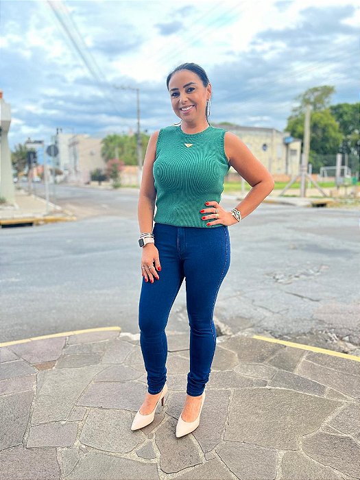 CALÇA JEANS SKINNY AZUL ESCURA LEZ A LEZ