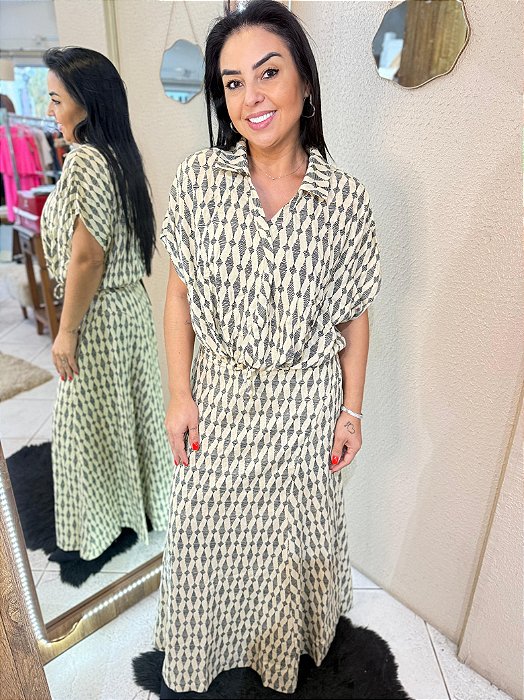 SAIA ESTAMPADA COM ZÍPER E CINTURA ALTA LEZ A LEZ
