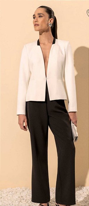 BLAZER DE MANGAS LONGAS EM ALFAIATARIA