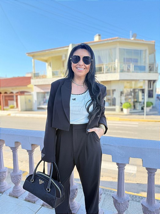 BLAZER CROPPED MANGA LONGA LANÇA PERFUME