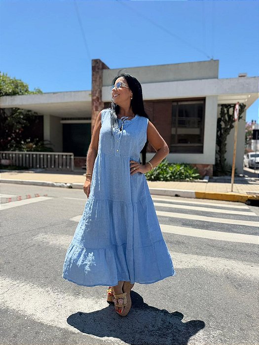 VESTIDO EM LINHO 100% ITALIANO