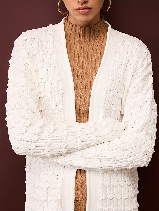 CASACO EM TRICOT TEXTURIZADO AMBICIONE