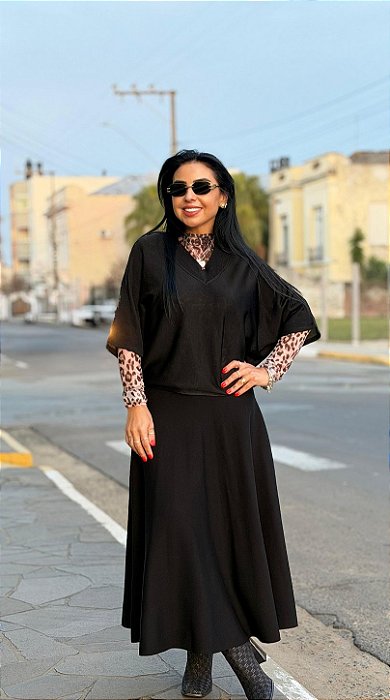BLUSA AMPLA BLACK HEX MARIA PAVAN