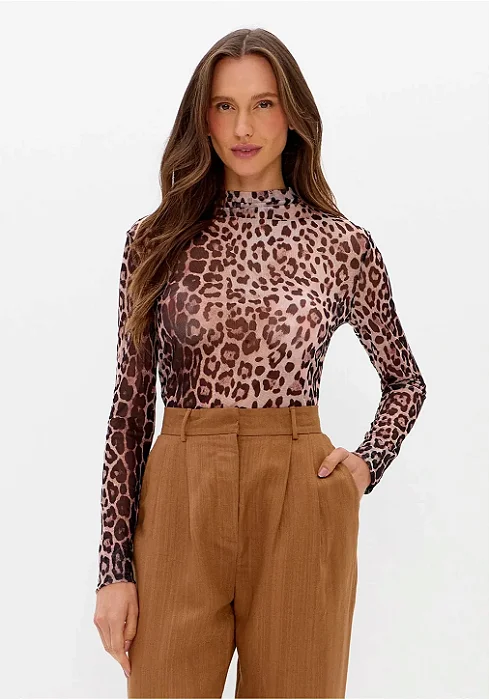 BLUSA TULE ESTAMPADA MANGA LONGA LANÇA PERFUME
