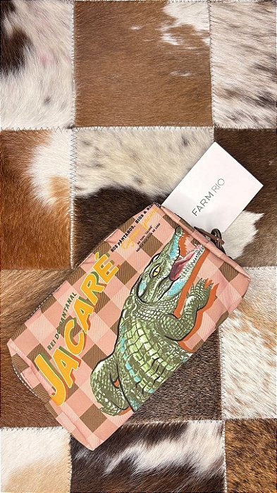 MAXI NECESSAIRE ORA BOLAS JACARÉ SILK PEQUENA FARM RIO