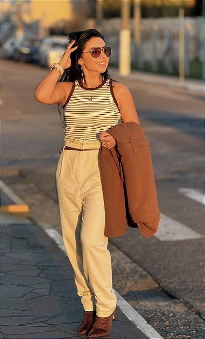 BLUSA REGATA LISTRADA LANÇA PERFUME