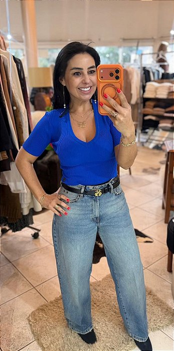 BLUSA JUSTA ELLIE DECOTE V JOHN JOHN