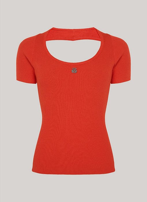 BLUSA JUSTA ELLIE DECOTE U LARANJA JOHN JOHN