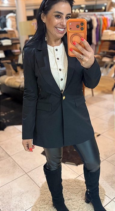 BLAZER AJUSTADO DE SARJA LANÇA PERFUME