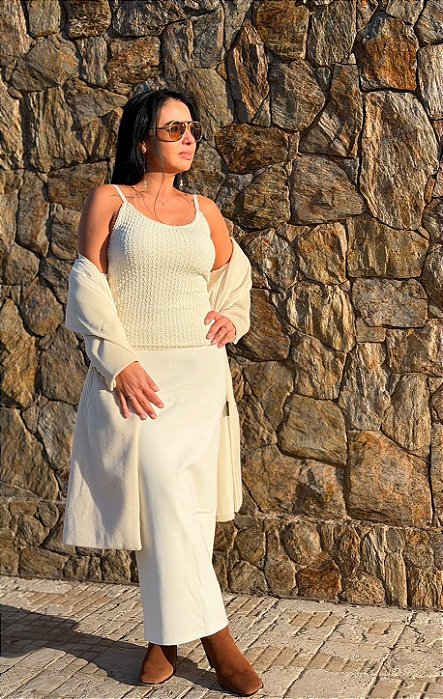 BLUSA DE ALÇA E MALHA TEXTURIZADA LANÇA PERFUME