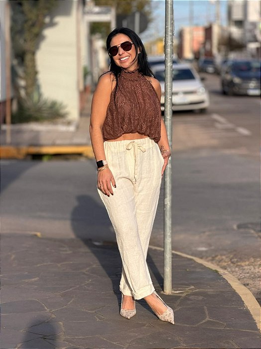 BLUSA BALONÊ DE RENDA LANÇA PERFUME