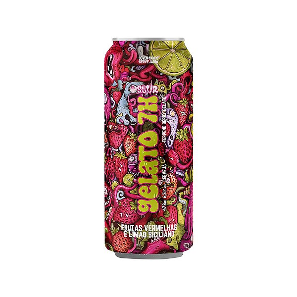 Cerveja Seven Gelato 7H Imperial Sour Lata 473ml