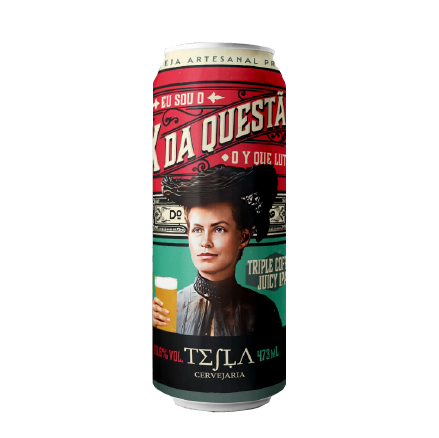 Cerveja Tesla Eu Sou o X da Questão o Y Que Lute Triple Coffee Juicy IPA Lata 473ml