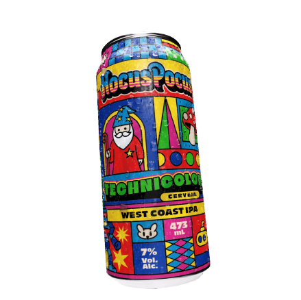 Cerveja Hocus Pocus Technicolor West Coast IPA Lata 473ml