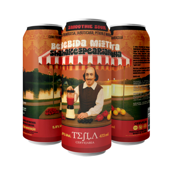 Cerveja Tesla Tesla Bebida Mista Shakespeariana Smoothie Sour Lata 473ml