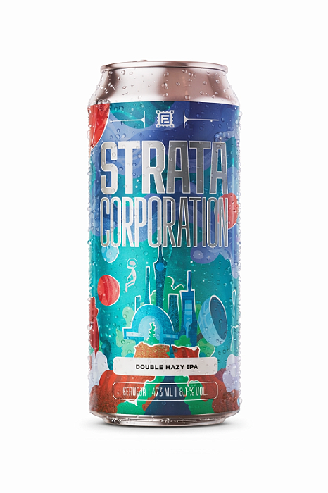 Cerveja Fermi Strata Corporation Double Hazy IPA Lata 473ml