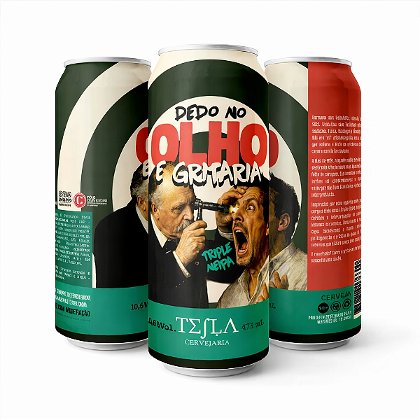 Cerveja Tesla Dedo No Olho e Gritaria Triple New England IPA Lata 473ml