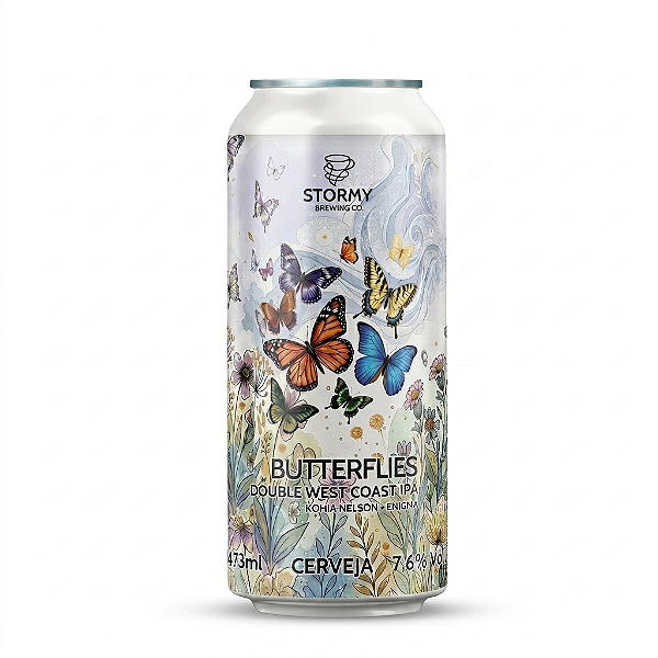 Cerveja Stormy Butterflies Double West Coast IPA Lata 473ml
