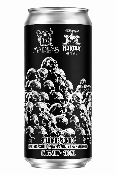 Cerveja Madness Pilha de Sonhos Imperial Stout com Avelã, Baunilha e Negresco Lata 473ml