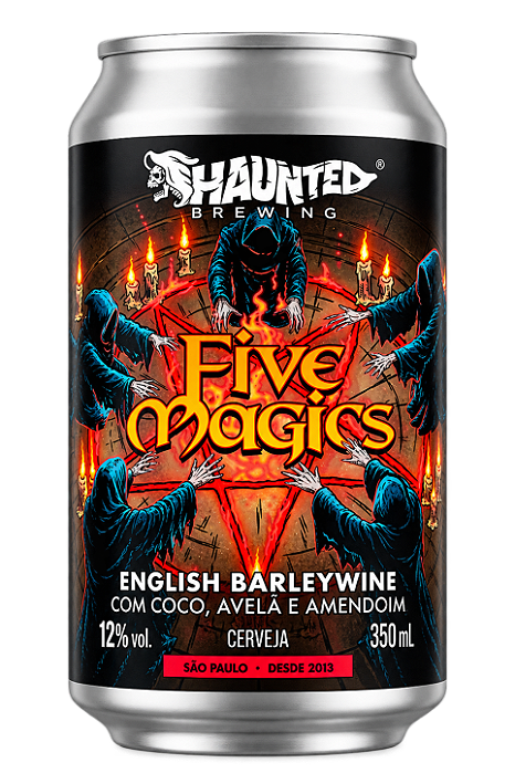 Cerveja Haunted Brewing Five Magics English Barleywine Lata 350ml