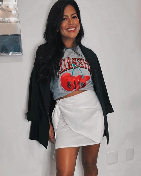 Camiseta cereja - cinza