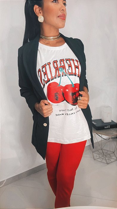 Camiseta cereja - Off white