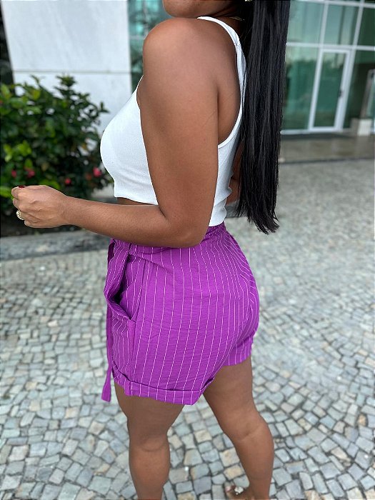 Short Risca de giz - Lilás - M
