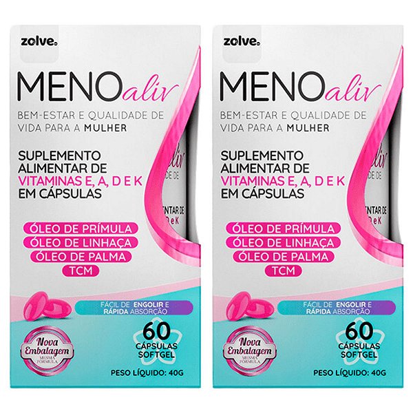 Meno Aliv Tratamento para Menopausa  Kit 2 unidades