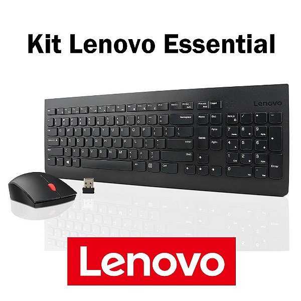 Kit Teclado e Mouse sem fio Lenovo Essential