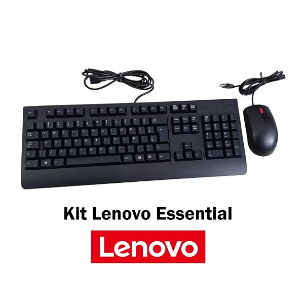 Kit Teclado e Mouse USB Lenovo ABNT2