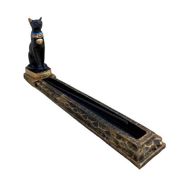 Incensário Deusa Gato Bastet 25cm Porta Incenso Palito