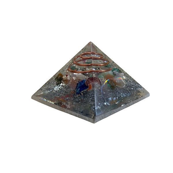 Orgonite Pirâmide Amplitude Pedras Mistas 4cm