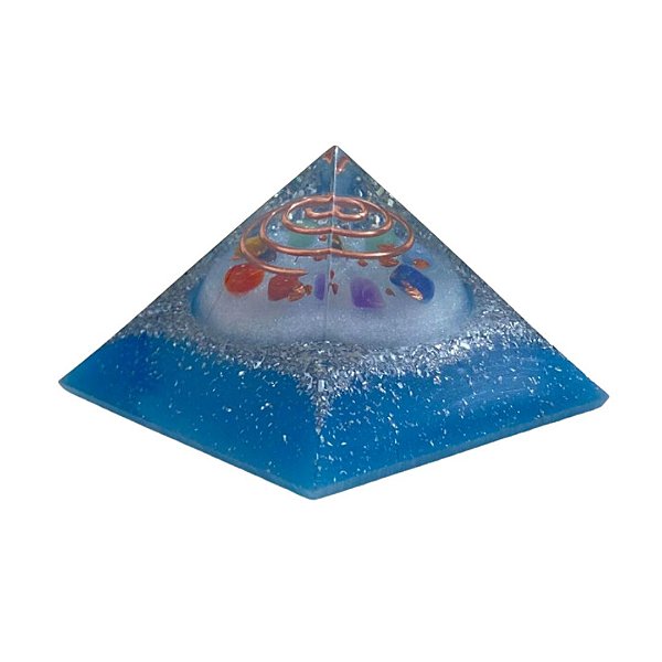 Orgonite Pirâmide 7 Chakras 6cm