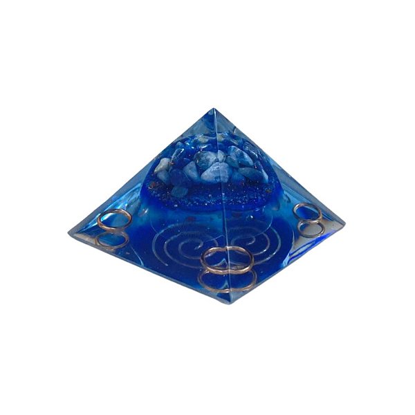 Orgonite Pirâmide Sodalita Memorização e Foco 6cm