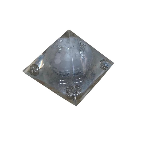 Orgonite Pirâmide Raio Branco Cristal 6cm Arcanjo Gabriel