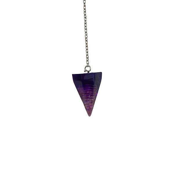 Pendulo de Orgonite Raio Violeta Transmutação Ametista 3 cm