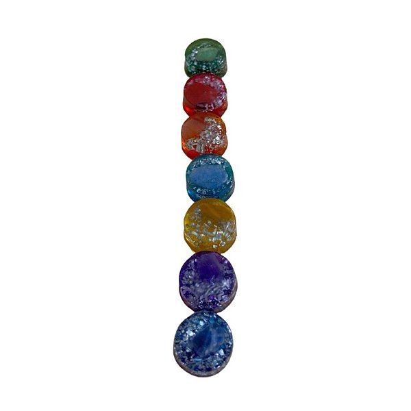 Orgonite 7 Chakras 1,5 cm Equilíbrio Alinhamento de Energia
