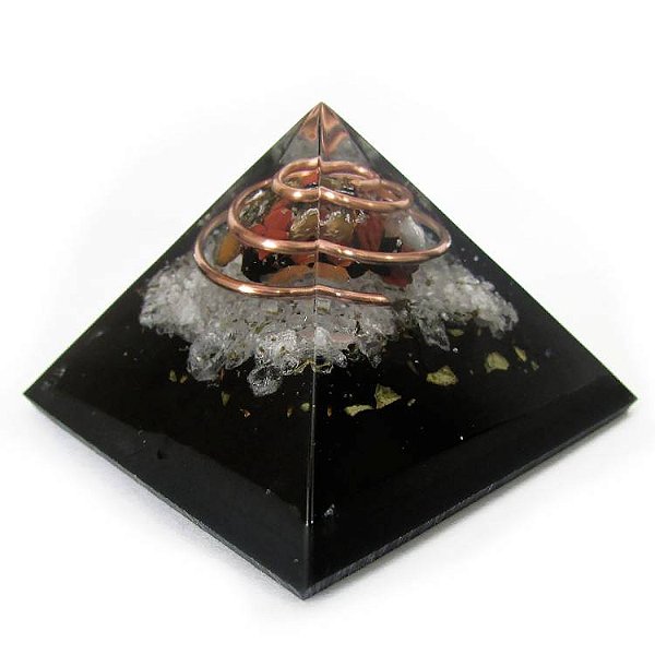 Orgonite Pirâmide Afasta Inveja Agata Arruda Sal Grosso Turmalina 4cm