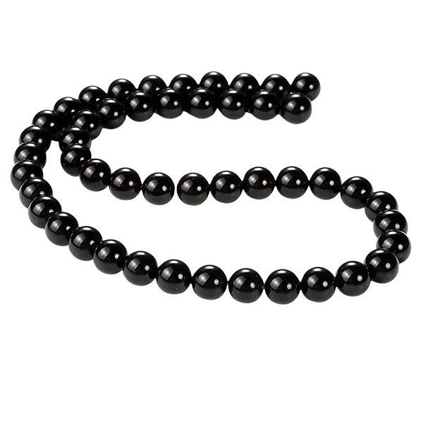 Fio Ônix Preta 8mm Aprox 48 contas Pedra Proteção Bijuterias