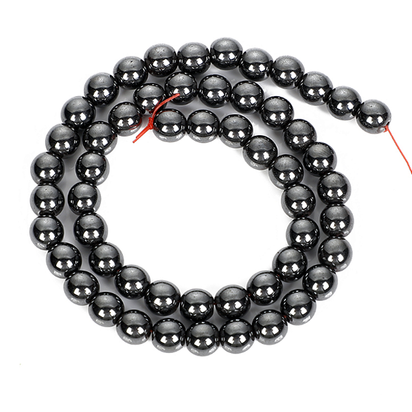 Fio de Hematita 8mm Aprox 50 Contas Pedra Natural Artesanato