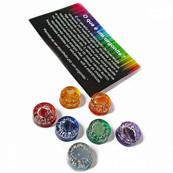 Orgonite 7 Chakras 1,5 cm Equilíbrio Alinhamento de Energia