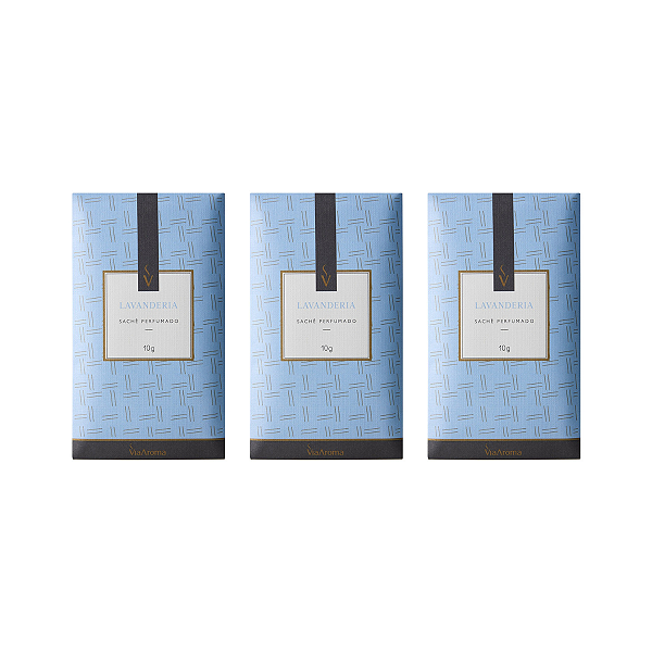 Kit 3 Sachês Perfumado Lavanderia Gaveta Armário Antimofo 10Gr Via Aroma